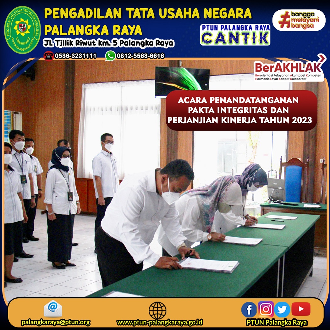 Penandatanganan Pakta Integritas dan Perjanjian Kinerja Tahun 2023